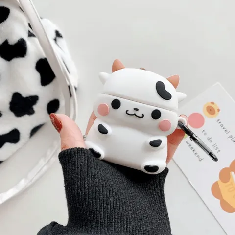 Vỏ Bọc Silicon Dẻo AirPods - Bò Sữa Cute Cho Tai Nghe AirPods 1, 2 và PRO - Phụ Kiện Âm Thanh Thời Trang