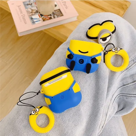 Vỏ Bọc Silicon Hoạt Hình AirPods 1 2 PRO - Phụ Kiện Đáng Yêu Cho Tai Nghe Không Dây AirPods với Thiết Kế 1 Mắt 2 Mắt