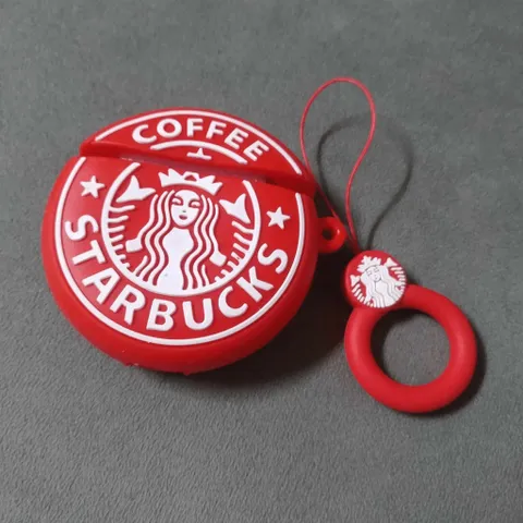 Vỏ Bọc Airpods Silicon Dẻo Họa Tiết Starbucks Tròn - Phụ Kiện Hộp Sạc Tai Nghe AirPods 1 2 Chất Lượng Cao