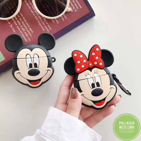Vỏ Bọc Silicon Dẻo AirPods 1 2 - Hoco Minnie Đeo Nơ - Phụ Kiện Tai Nghe Thời Trang Cho Hộp Sạc AirPods