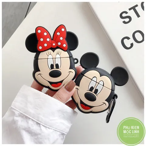 Vỏ Bọc Silicon Dẻo AirPods 1 2 - Hoco Minnie Đeo Nơ - Phụ Kiện Tai Nghe Thời Trang Cho Hộp Sạc AirPods