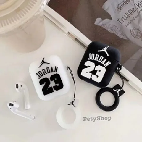 Vỏ Bọc AirPods Silicone Dẻo J23 Đen - Phụ Kiện Sạc Tai Nghe AirPods 1 2 Chất Lượng Cao, Cute và Bền Bỉ