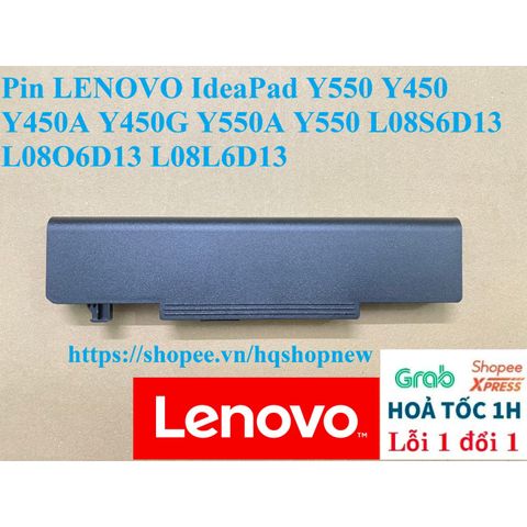 Pin Laptop LENOVO IdeaPad Y550 Y450 Y450A Y450G - 6 Cell Black Battery, New Original Quality Replacement, Fast Warranty Service