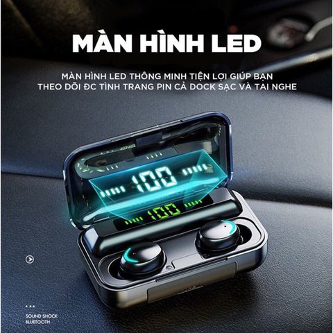Tai Nghe Bluetooth 5.3 F9 Pro - Âm Thanh HIFI, Chống Nước IPX7, Sạc Type C, Cảm Ứng 1 Chạm, Thời Gian Chơi Lên Đến 6 Giờ