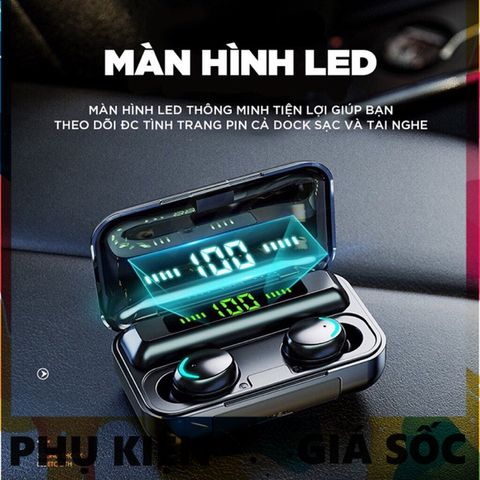Tai Nghe Bluetooth 5.0 Amoi F9 Pro - Nâng Cấp Chất Âm 8D, Chống Nước, Pin Lâu - Phụ Kiện Âm Thanh Thời Trang
