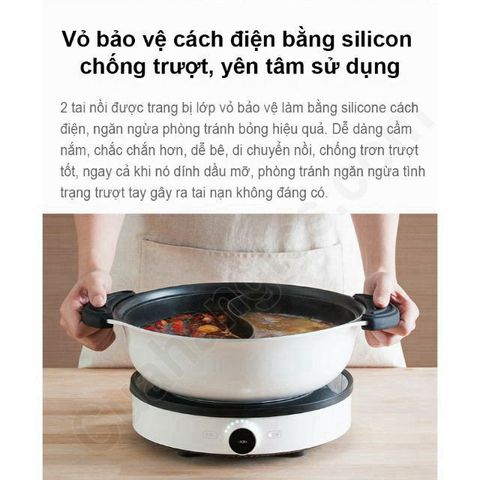 Nồi Lẩu 2 Ngăn 2 Vị Xiaomi Mijia 4L - Nồi Hấp Dẫn Chất Liệu Nhôm Inox 430 An Toàn, Phù Hợp Với Bếp Từ, Dễ Dàng Vệ Sinh