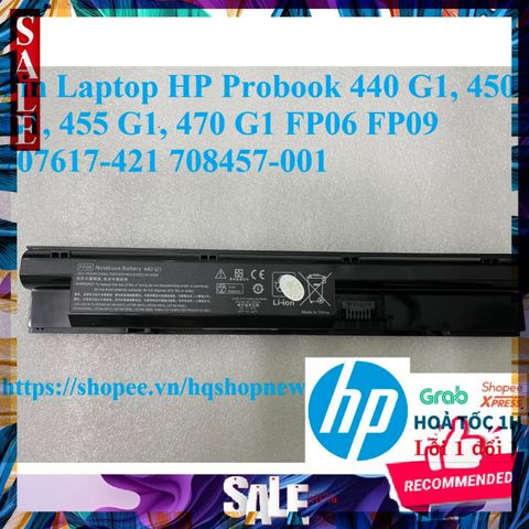 Pin Laptop HP Probook 440 G1, 450 G1, 455 G1, 470 G1 - 6 Cell Battery FP06 FP09, Hãng Chính Hãng, Bảo Hành 100%