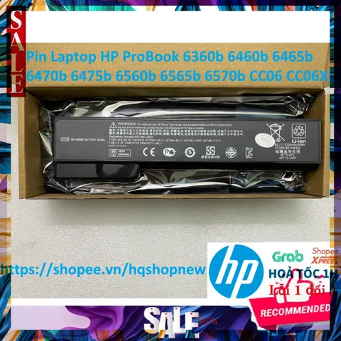 Pin Laptop HP 6 Cell Chất Lượng Cao cho ProBook 6360b 6460b 6465b 6470b 6475b 6560b 6565b 6570b - Bảo Hành Đổi Mới 100%