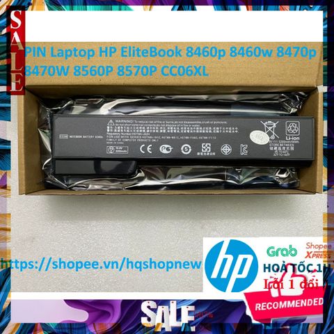 Pin Laptop HP EliteBook 8460p/8460w/8470p/8470w/8560p/8570p CC06XL - Pin Chính Hãng, Mới 100%, 6 Cell, Bảo Hành Đổi Mới