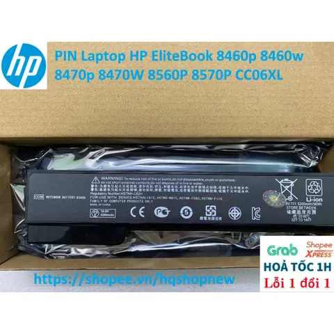 Pin Laptop HP EliteBook 8460p/8460w/8470p/8470w/8560p/8570p CC06XL - Pin Chính Hãng, Mới 100%, 6 Cell, Bảo Hành Đổi Mới