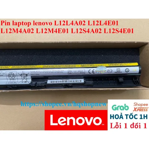 Pin Laptop Lenovo 4 Cell Đen - Thay thế cho L12L4A02 L12L4E01 L12M4A02 L12M4E01 L12S4A02 L12S4E01 - Bảo hành 100% mới chính hãng