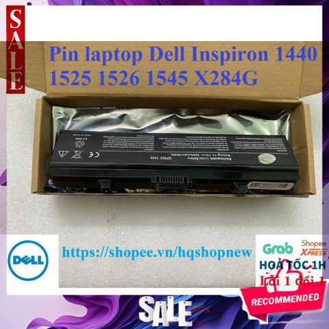 Pin Laptop Dell Inspiron 1440 1525 1526 1545 X284G - 6 Cell, Mới 100%, Chính Hãng, Đen, Thời Gian Sử Dụng Lâu Dài