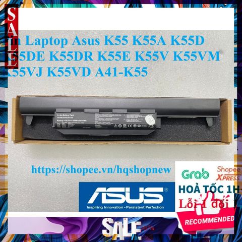 Pin Laptop Asus A41-K55 6 Cell - Thay Thế Cho K55, K55A, K55D, K55DE, K55DR, K55E, K55V, K55VM, K55VJ, K55VD - Chất Lượng Cao, Bảo Hành 100%