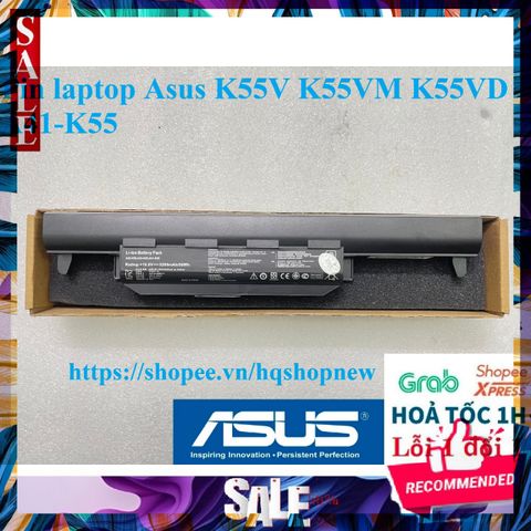 Pin Laptop Asus K55V K55VM K55VD A41-K55 - 6 Cell Đen, Bảo Hành 100% Mới, Phù Hợp Với Nhu Cầu Người Dùng