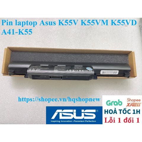Pin Laptop Asus K55V K55VM K55VD A41-K55 - 6 Cell Đen, Bảo Hành 100% Mới, Phù Hợp Với Nhu Cầu Người Dùng
