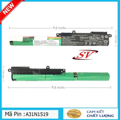 Pin Laptop ASUS X540 (A31N1519) - Pin Lion 3 Cell 2400mAh/3000mAh, Bảo Hành 9 Tháng, Thay Thế Đúng Mã - Hàng Mới Nguyên Hộp