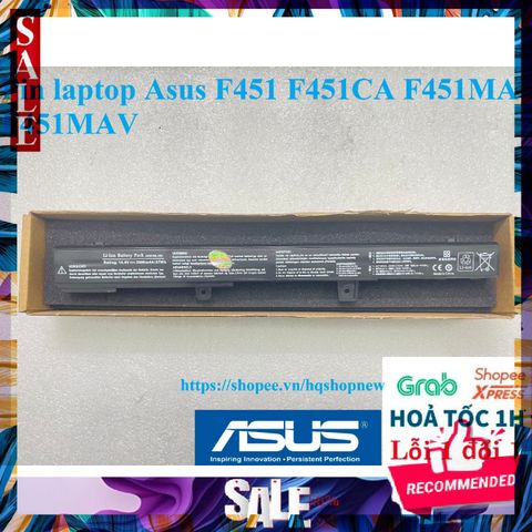 Pin Laptop Asus F451 F451CA F451MA F451MAV - Pin Chất Lượng Cao, 4 Cell, Đen - Bảo Hành 100% Mới