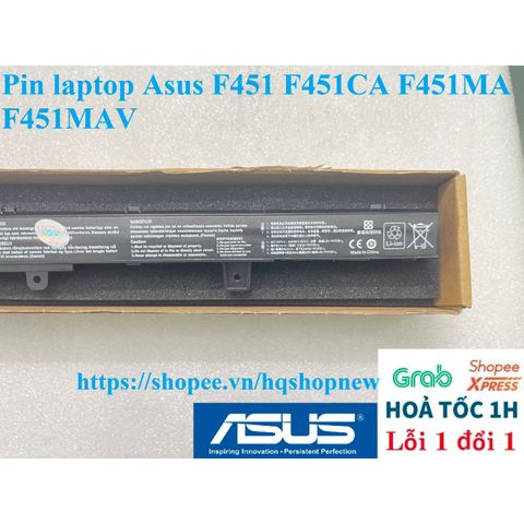 Pin Laptop Asus F451 F451CA F451MA F451MAV - Pin Chất Lượng Cao, 4 Cell, Đen - Bảo Hành 100% Mới