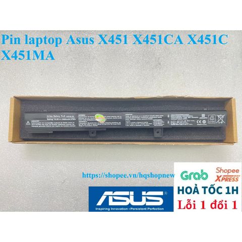 Pin Laptop Asus Chính Hãng - Dành Cho X451, X451CA, X451C, X451MA - 4 Cell Đen, Cam Kết Chất Lượng Mới 100%
