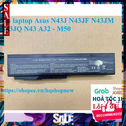 Pin Laptop Asus N43J N43JF N43JM N43JQ N43 A32 - M50 6 Cell Chính Hãng, Bảo Hành 100% - Phụ Kiện Thiết Bị Điện Tử