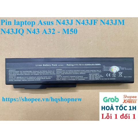 Pin Laptop Asus N43J N43JF N43JM N43JQ N43 A32 - M50 6 Cell Chính Hãng, Bảo Hành 100% - Phụ Kiện Thiết Bị Điện Tử