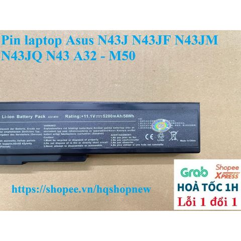 Pin Laptop Asus N43J N43JF N43JM N43JQ N43 A32 - M50 6 Cell Chính Hãng, Bảo Hành 100% - Phụ Kiện Thiết Bị Điện Tử