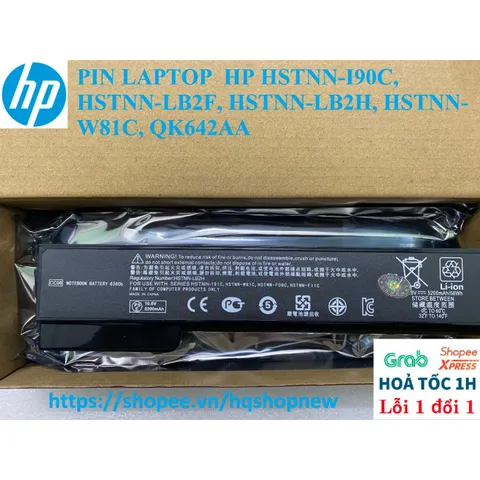 Pin Laptop HP HSTNN-I90C, HSTNN-LB2F, HSTNN-LB2H, HSTNN-W81C, QK642AA - 6 Cell, Chính Hãng, Bảo Hành 100%