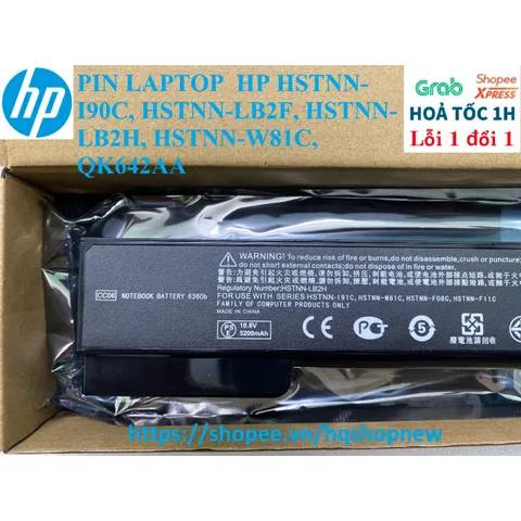 Pin Laptop HP HSTNN-I90C, HSTNN-LB2F, HSTNN-LB2H, HSTNN-W81C, QK642AA - 6 Cell, Chính Hãng, Bảo Hành 100%