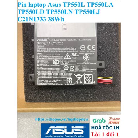 Pin Laptop Asus C21N1333 38Wh - Chính Hãng Cho TP550L TP550LA TP550LD TP550LN TP550LJ - Bảo Hành 100% và Chất Lượng Đảm Bảo