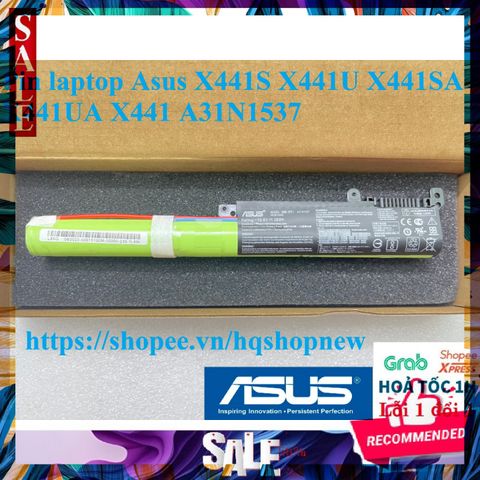 Pin Laptop Asus X441S X441U A31N1537 - Pin Chính Hãng Mới 100% - Đen, Bảo Hành Đổi Mới 100%