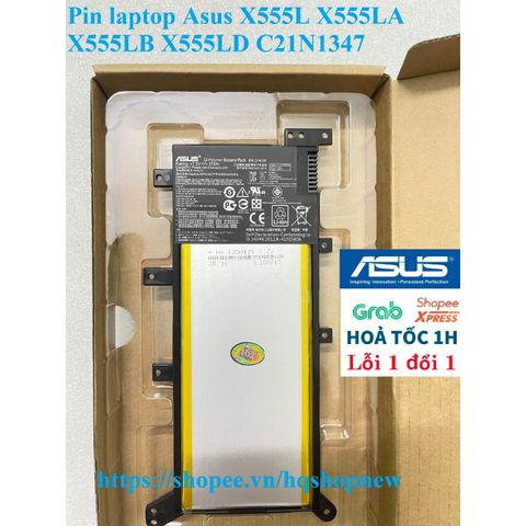 Pin Laptop Asus Chính Hãng C21N1347 - Sử Dụng Cho X555L, X555LA, X555LB, X555LD, Pin Mới 100% Bảo Hành Đổi Mới