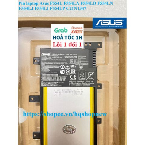 Pin Laptop Asus Chính Hãng C21N1347 Đen - Tương Thích F554L F554LA F554LD F554LN F554LJ F554LI F554LP