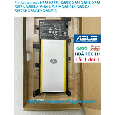 Pin Laptop Asus Chính Hãng - Tương Thích K555 K555L K555Z X554 X555 W409L W519 - Pin Mới 100% Bảo Hành Đổi Mới 100%