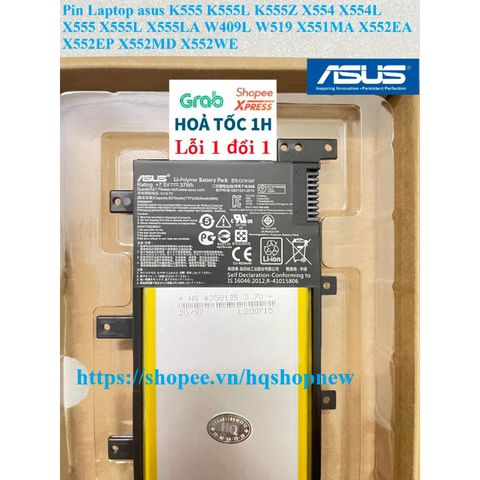 Pin Laptop Asus Chính Hãng - Tương Thích K555 K555L K555Z X554 X555 W409L W519 - Pin Mới 100% Bảo Hành Đổi Mới 100%