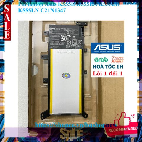 Pin Laptop chính hãng Asus K555L K555LA K555LD K555LN C21N1347 - Pin mới 100% đảm bảo chất lượng và bảo hành nhanh chóng