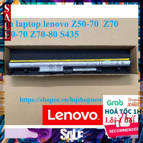 Pin Laptop Lenovo Z50-70, Z70-70, Z70-80, S435 - Pin Chính Hãng 4 Cell, Màu Đen, Bảo Hành 100% Mới