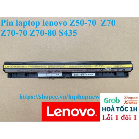 Pin Laptop Lenovo Z50-70, Z70-70, Z70-80, S435 - Pin Chính Hãng 4 Cell, Màu Đen, Bảo Hành 100% Mới