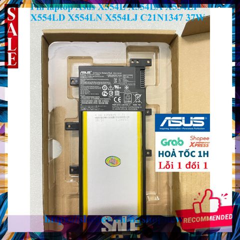 Pin Laptop Chính Hãng Asus C21N1347 37W - Tương Thích X554L, X554LA, X554LP, X554LD, X554LN, X554LJ - Giao Hàng An Toàn