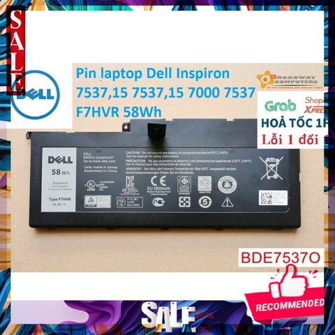 Pin Laptop Dell Inspiron 7537 - Pin Chính Hãng 58Wh Đen, Tương Thích với Các Dòng 7000 và 7537, Bảo Hành Nhanh Chóng
