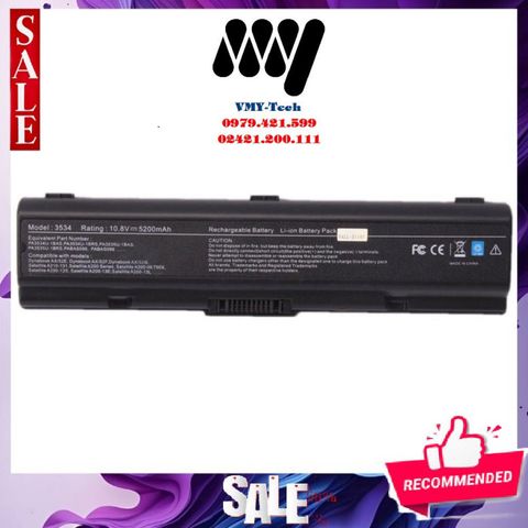 Pin Laptop Toshiba Satellite Pro A200 A210 L300 L300D - Thay Thế Li-ion 4400mAh 6 Cell, Mới 100%, Bảo Hành 12 Tháng