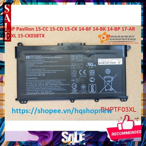 Pin Laptop HP Pavilion 15-CC 15-CD 15-CK 14-BF 14-BK 14-BP 17-AR TF03XL - Pin Chất Lượng Cao, Thay Thế Chính Hãng 100%