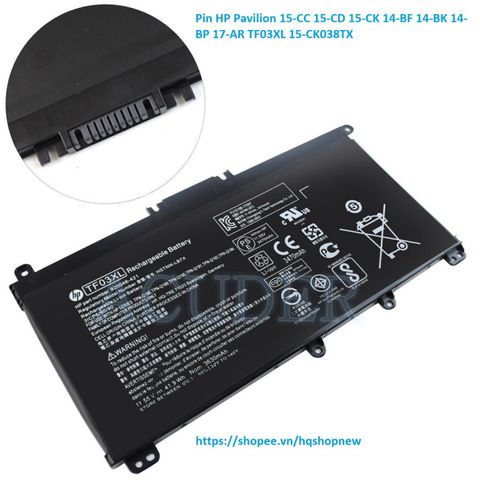 Pin Laptop HP Pavilion 15-CC 15-CD 15-CK 14-BF 14-BK 14-BP 17-AR TF03XL - Pin Chất Lượng Cao, Thay Thế Chính Hãng 100%