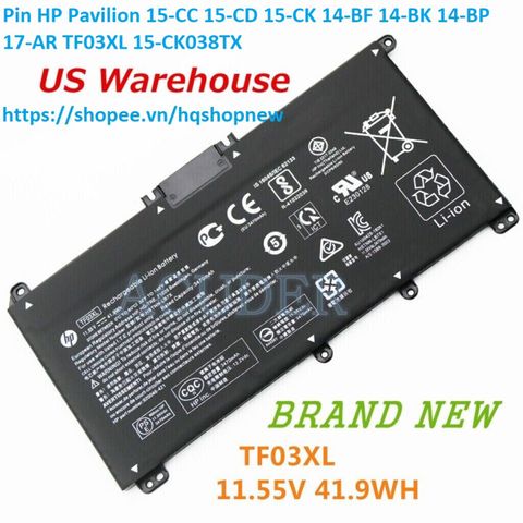 Pin Laptop HP Pavilion 15-CC 15-CD 15-CK 14-BF 14-BK 14-BP 17-AR TF03XL - Pin Chất Lượng Cao, Thay Thế Chính Hãng 100%
