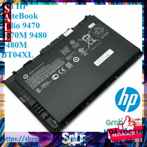 Pin Laptop Chính Hãng HP EliteBook Folio 9470 9470M 9480 9480M BT04XL - 100% Mới, Bảo Hành Đổi Mới 100%