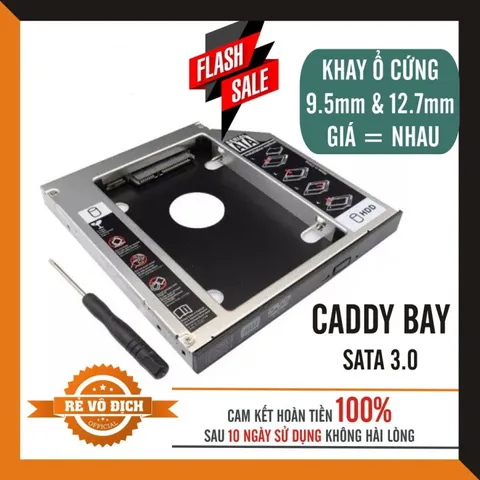 Khay Ổ Cứng Laptop Caddy Bay Mỏng 9.5mm Chuẩn SATA 3.0, Lắp Đặt SSD/HDD Thêm Cho Máy Tính Xách Tay