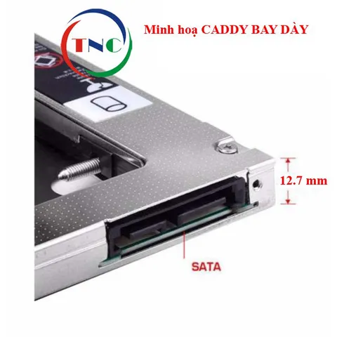 Khay Gắn Ổ Cứng Caddy Bay HDD SSD SATA 3 9.5mm/12.7mm Dành Cho Laptop - Chất Liệu Nhôm Cao Cấp, Bảo Hành 6 Tháng