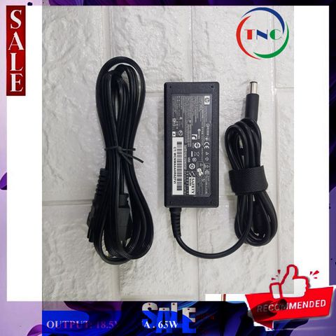 Sạc Laptop HP Chân Kim To 18.5V 3.5A - Adapter Tròn Chất Lượng Cao Kèm Dây Nguồn - Bảo Hành 12 Tháng