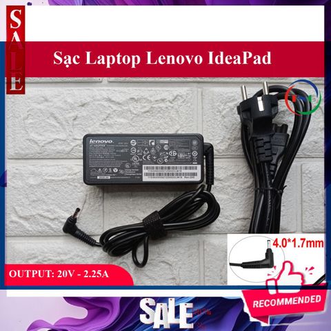 Sạc Laptop Lenovo Idepad 100-15IBY 20V-2.25A Chân Nhỏ - Adapter Chính Hãng, Bảo Hành 12 Tháng, Lỗi 1 Đổi 1