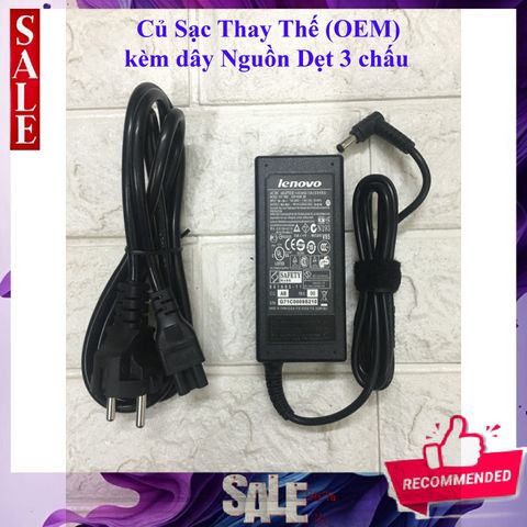 Sạc Laptop Lenovo G460 G230 G430 G450 19V 3.42A 65W - Chân Cắm 5.5mm x 2.5mm, 12 tháng bảo hành, hàng nhập khẩu chính hãng