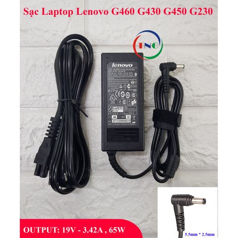 Sạc Laptop Lenovo G460 G230 G430 G450 19V 3.42A 65W - Chân Cắm 5.5mm x 2.5mm, 12 tháng bảo hành, hàng nhập khẩu chính hãng